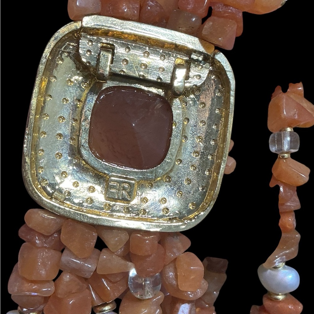 Vintage Francesca Romana Carnelian and Pearls Multi-Strand Necklace - Picture 4 of 5